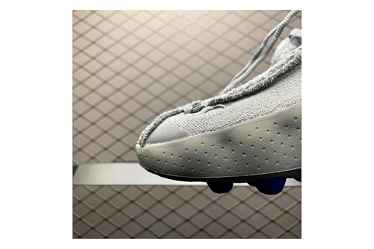 Nike Fragment Waffle Racer Grey QC photo showing grey waffle racer runner with mixed upper and runner shape thumbnail 4
