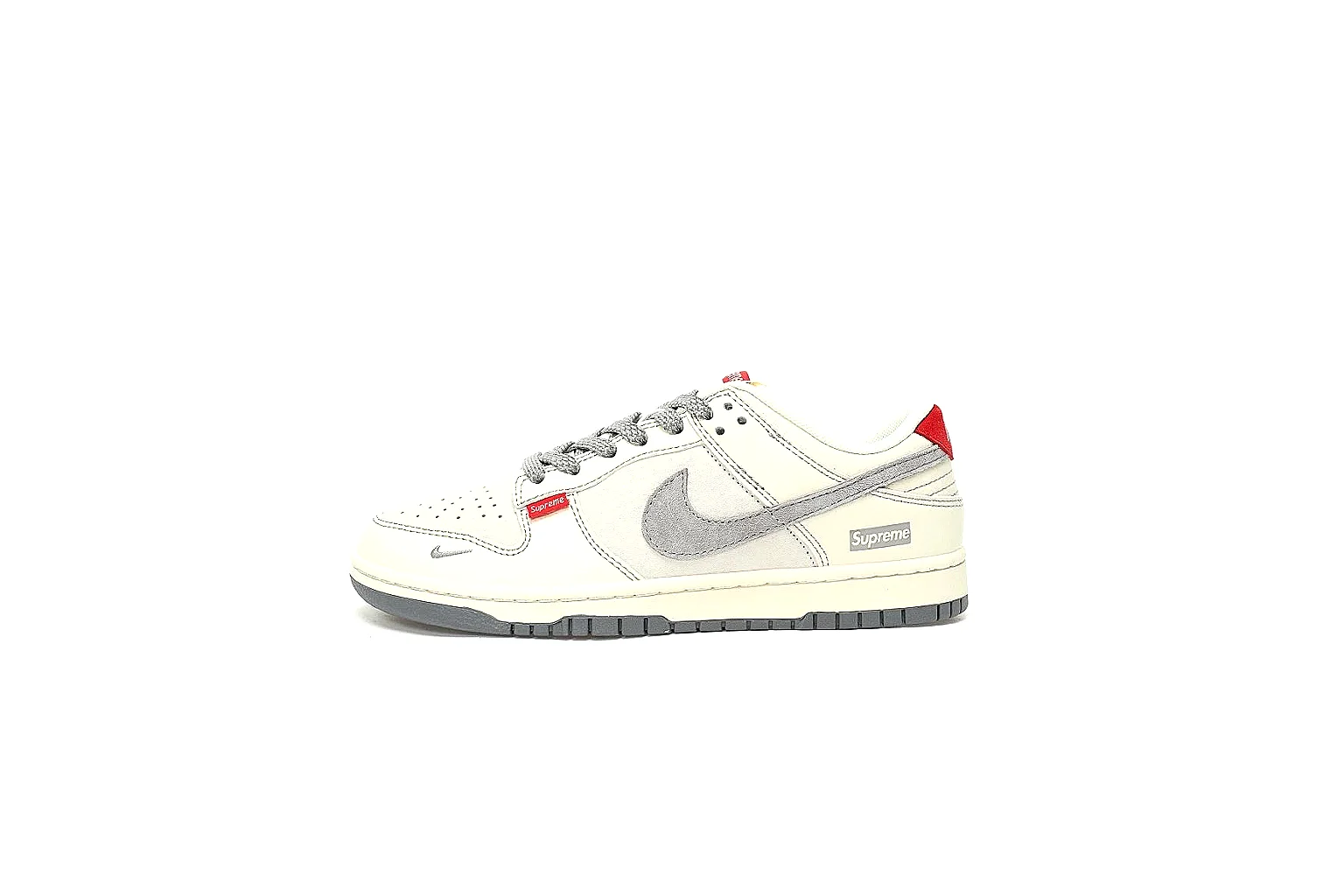 Kako QC Lab inspection photos for Nike Gray Red Low Court Sneaker