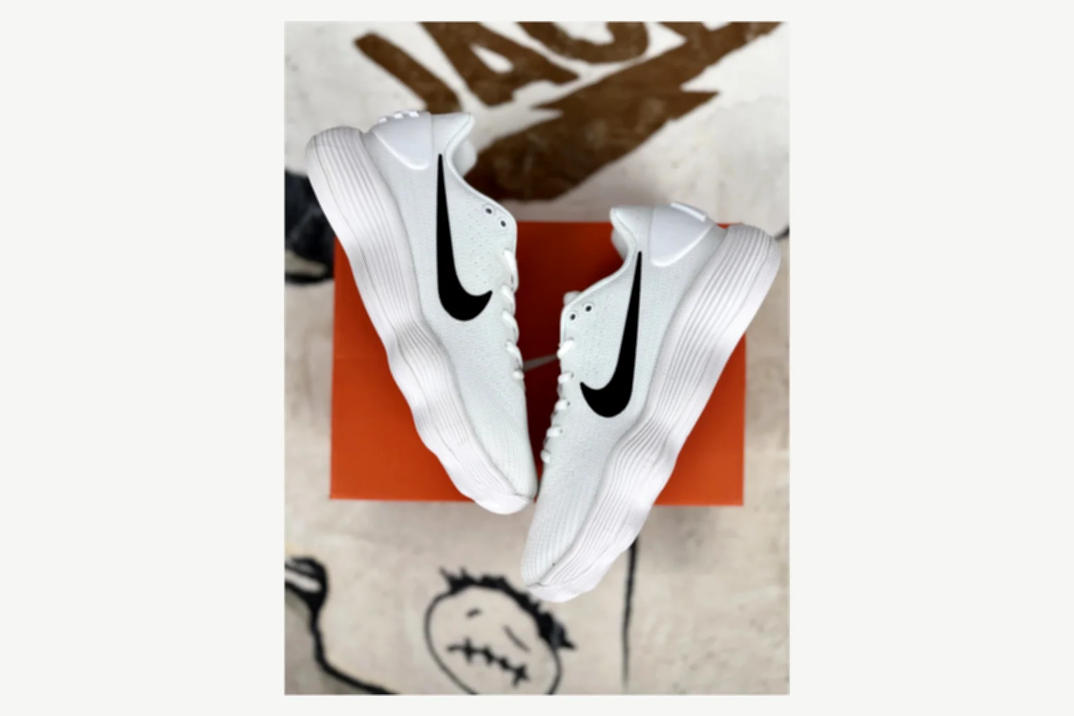 Nike White Black Swoosh Low Top QC photo reference SKU 1194923747 thumbnail 4