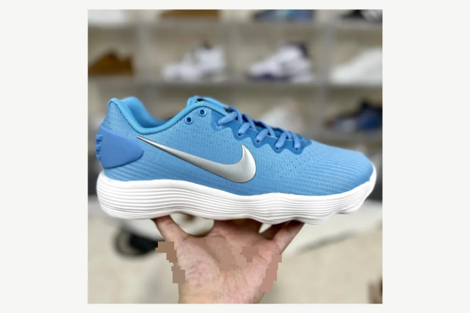 Nike Blue Silver Low Top Runner QC photo reference SKU 1194923779