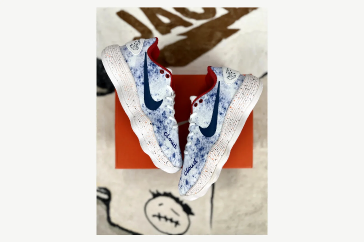 Nike White Blue Speckle Low Top QC photo reference SKU 1194923813 thumbnail 4