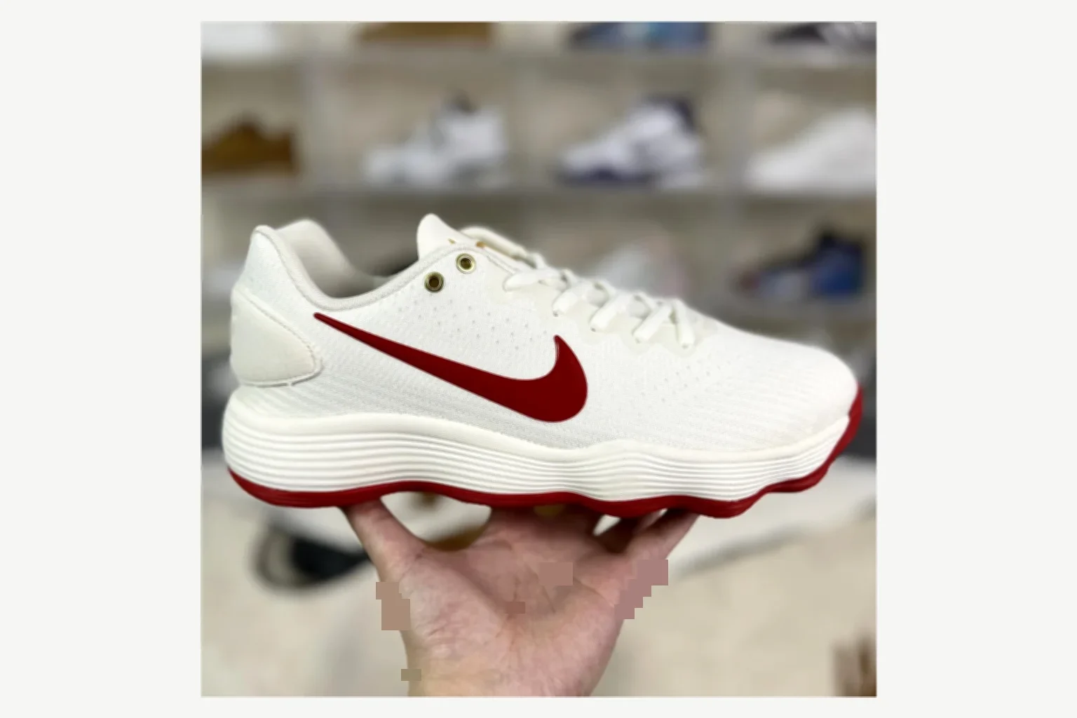 Nike White Red Swoosh Low Top QC photo reference SKU 1194923881