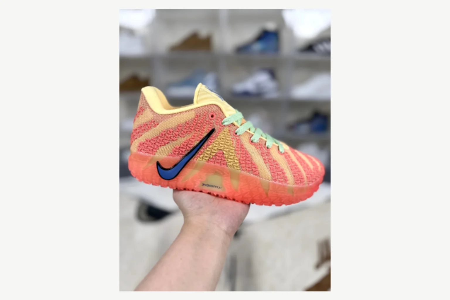 Nike Ja 3 Coral Lime Low Top QC photo reference SKU 1194924105 thumbnail 5
