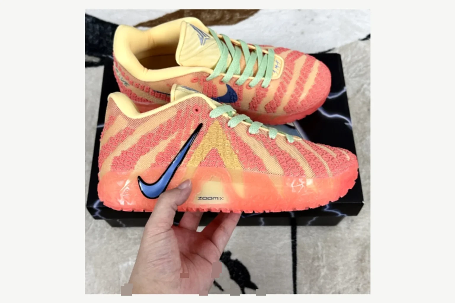Nike Ja 3 Coral Lime Low Top QC photo reference SKU 1194924105