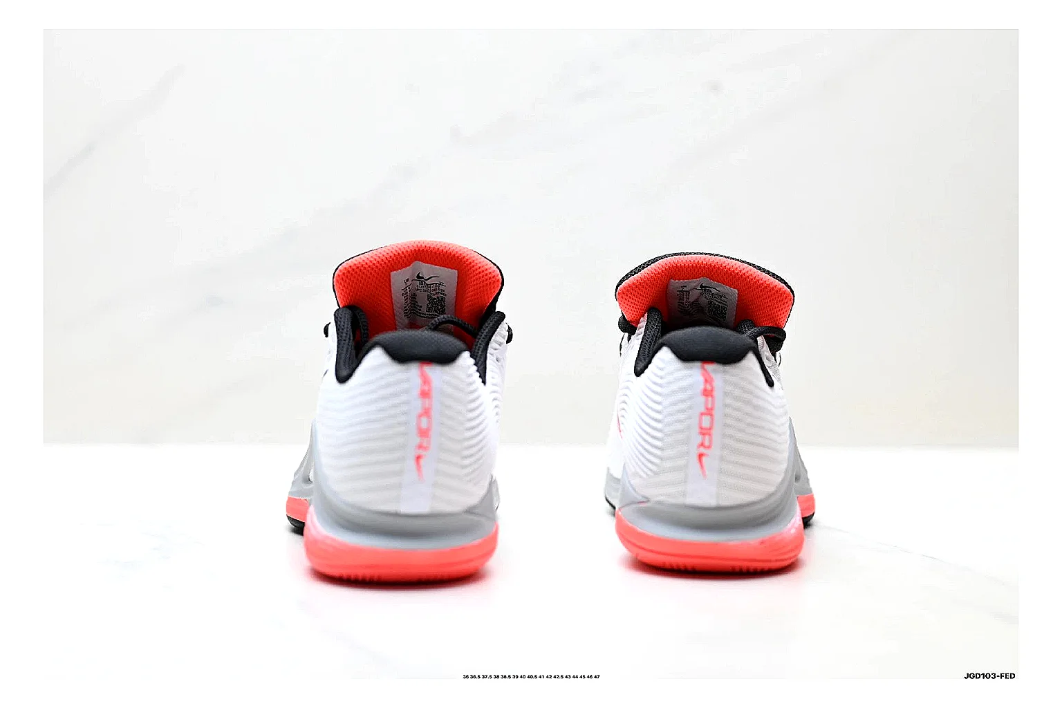 Nike Kd Trey White Red QC reference photo showing white textile basketball upper, red accents, low modern court shape, and supportive sole thumbnail 2