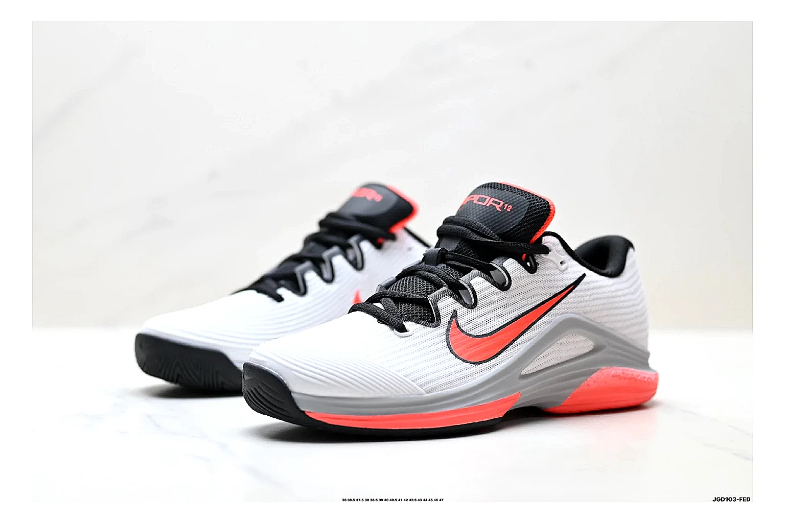 Nike Kd Trey White Red QC reference photo showing white textile basketball upper, red accents, low modern court shape, and supportive sole thumbnail 3