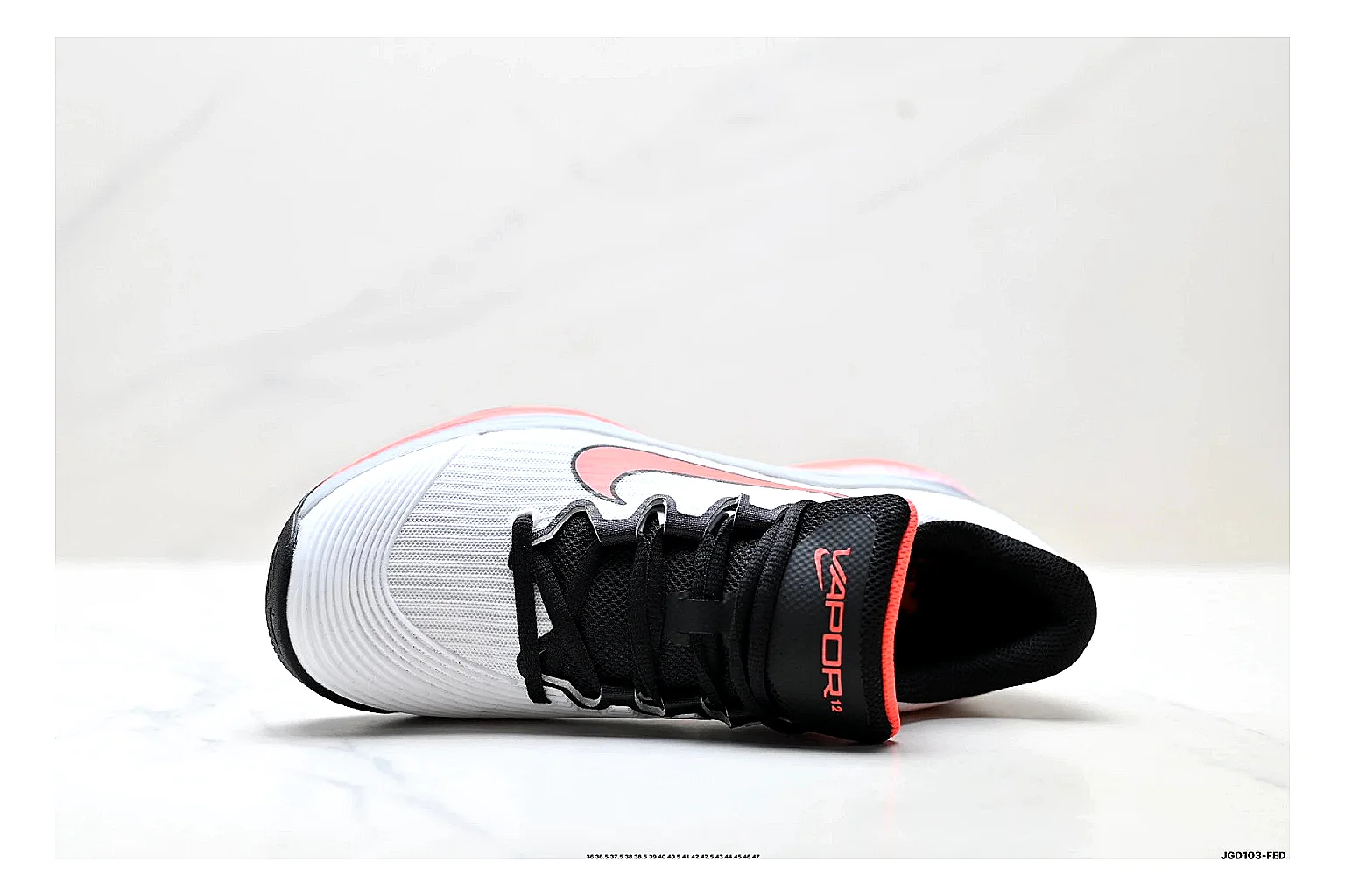 Nike Kd Trey White Red QC reference photo showing white textile basketball upper, red accents, low modern court shape, and supportive sole thumbnail 5
