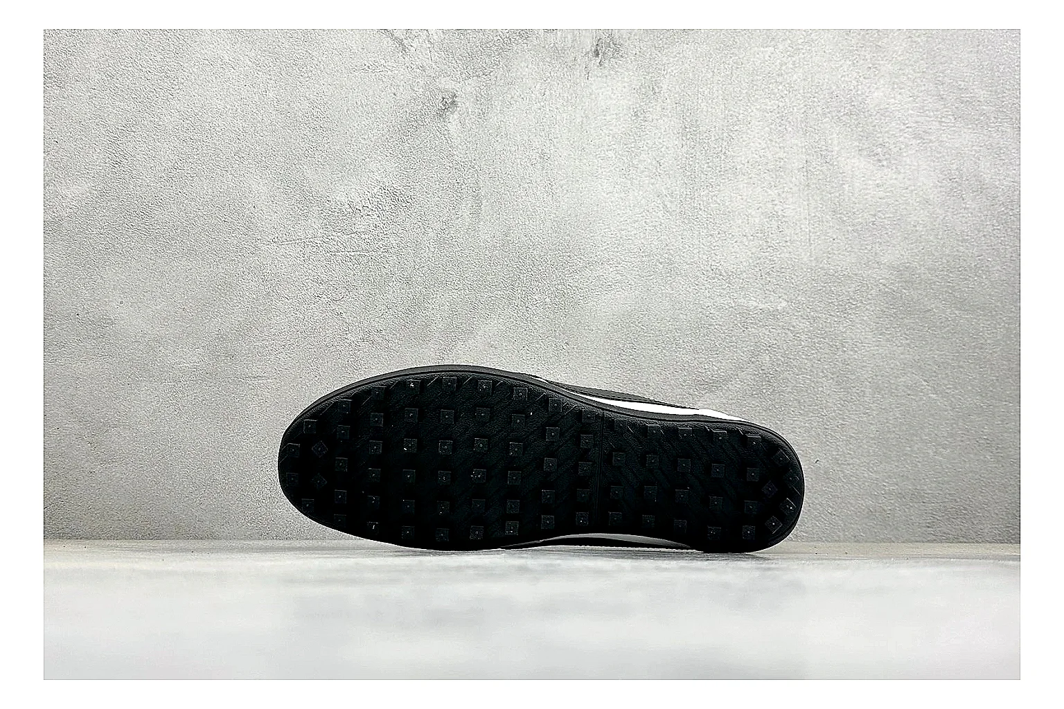 Nike Moon Shoe OG White Black QC reference image showing white upper, black Swoosh, slim retro runner shape, and waffle-style outsole thumbnail 3