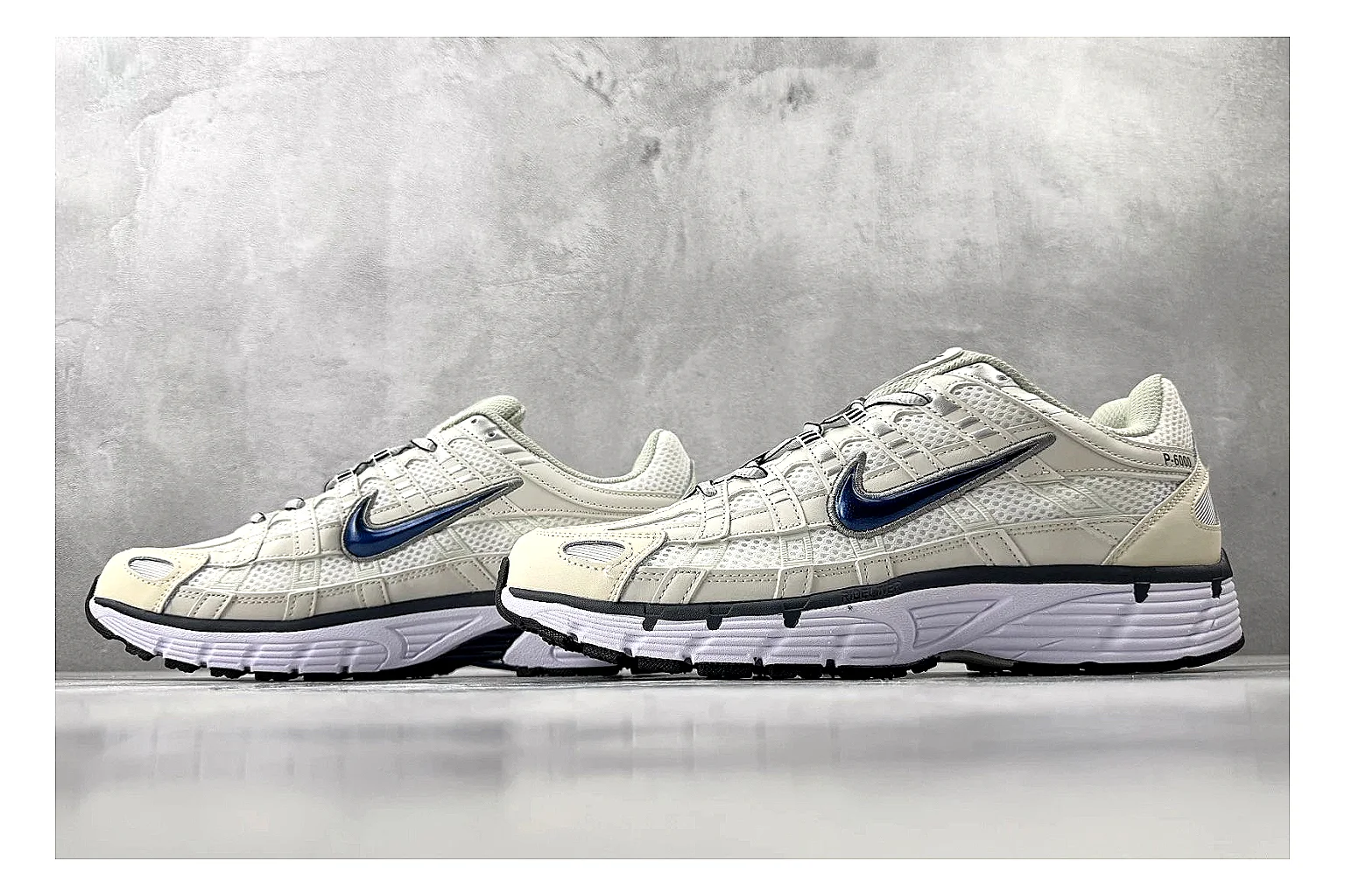 Nike P-6000 Cream Silver Sneaker QC photo showing silver cream p-6000 runner with mixed upper and runner shape thumbnail 3