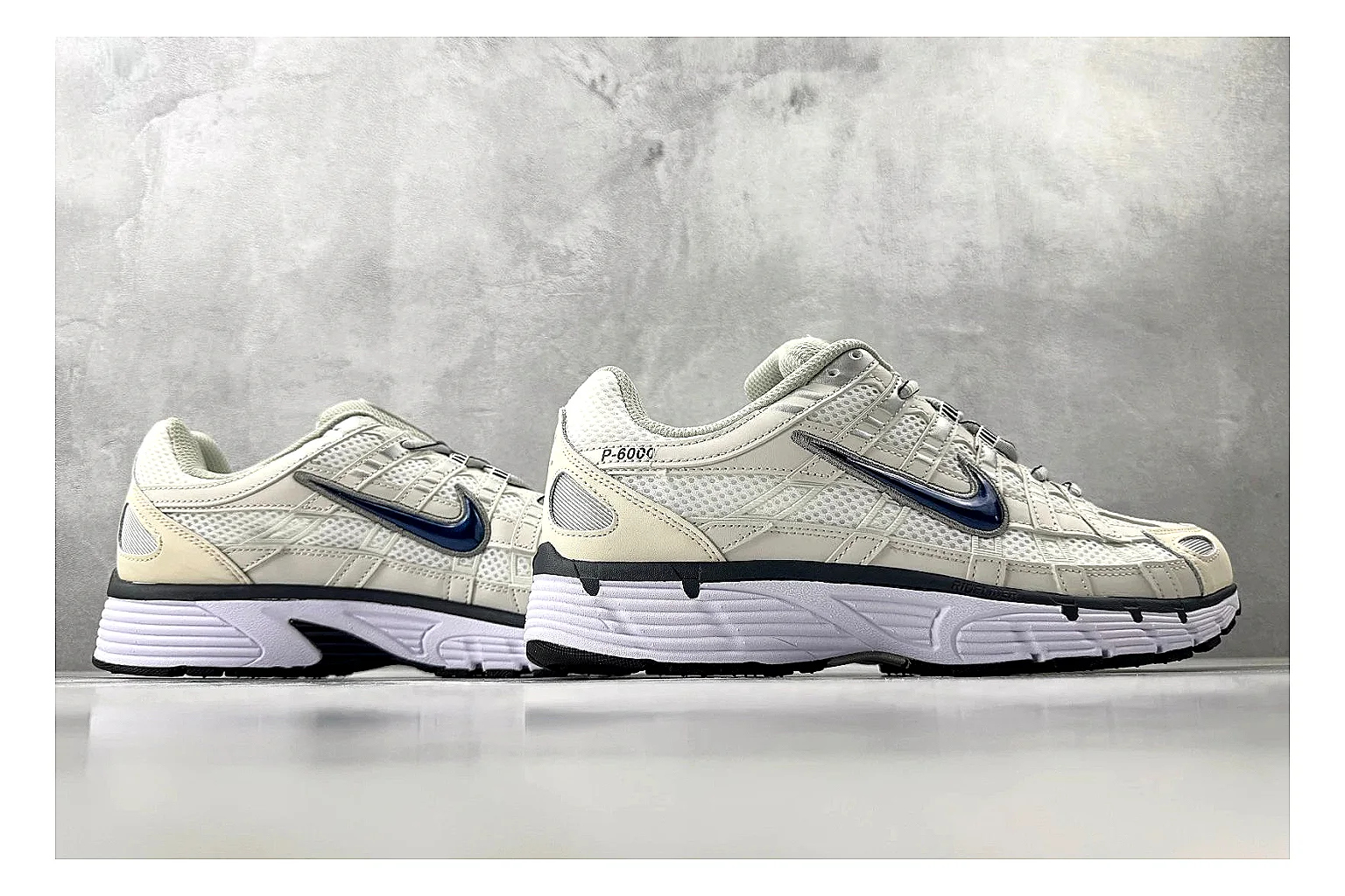 Nike P-6000 Cream Silver Sneaker QC photo showing silver cream p-6000 runner with mixed upper and runner shape thumbnail 4