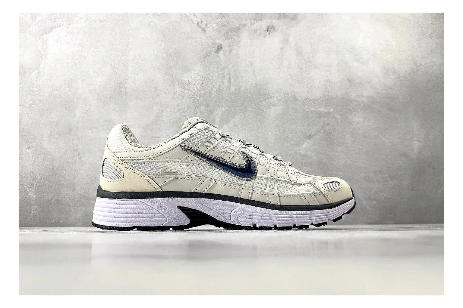 Nike P-6000 Cream Silver Sneaker QC photo showing silver cream p-6000 runner with mixed upper and runner shape thumbnail 5