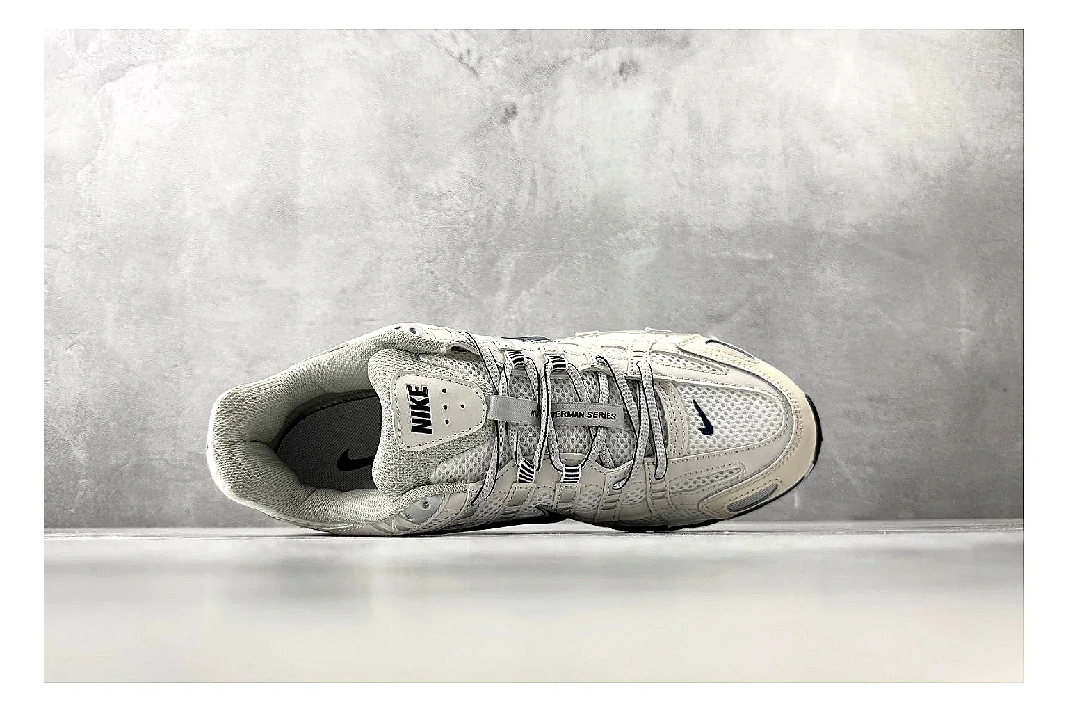 Nike P-6000 Cream Silver Sneaker QC photo showing silver cream p-6000 runner with mixed upper and runner shape thumbnail 6