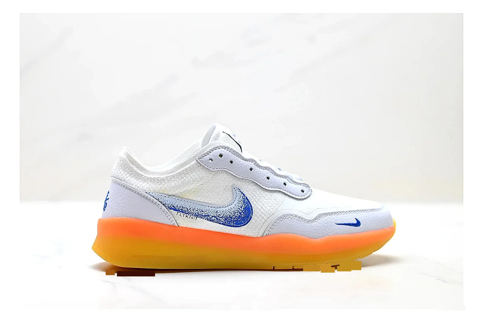 Nike SB PS8 White Blue Sneakers QC photo reference showing white blue skate sneakers with leather texture, side-profile shape, upper panel lines, and outsole detail