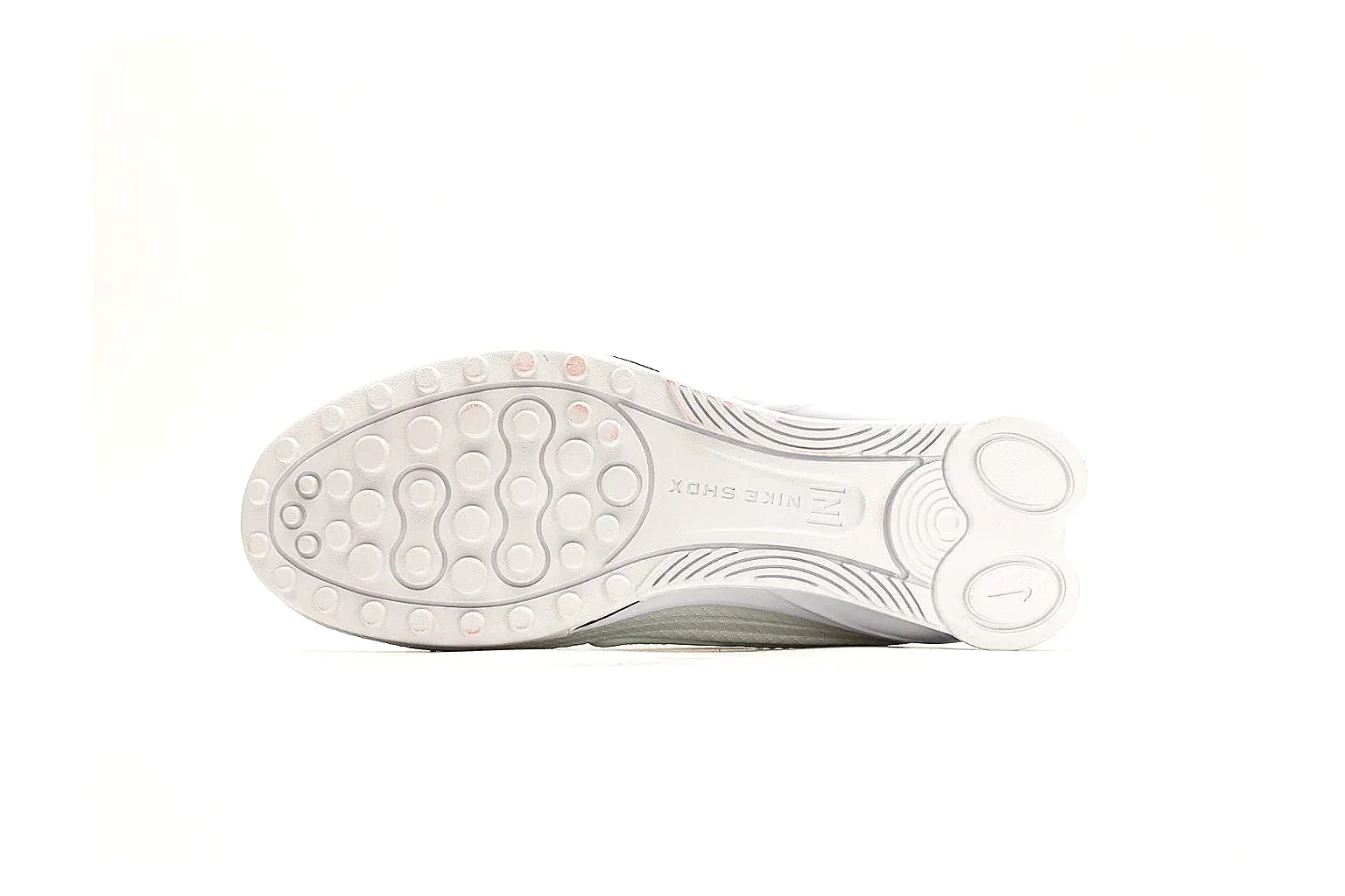 Nike Shox Z White Sneakers QC reference photo showing white streamlined layered upper, small Swoosh, black heel cushioning columns, and modern low runner shape thumbnail 3