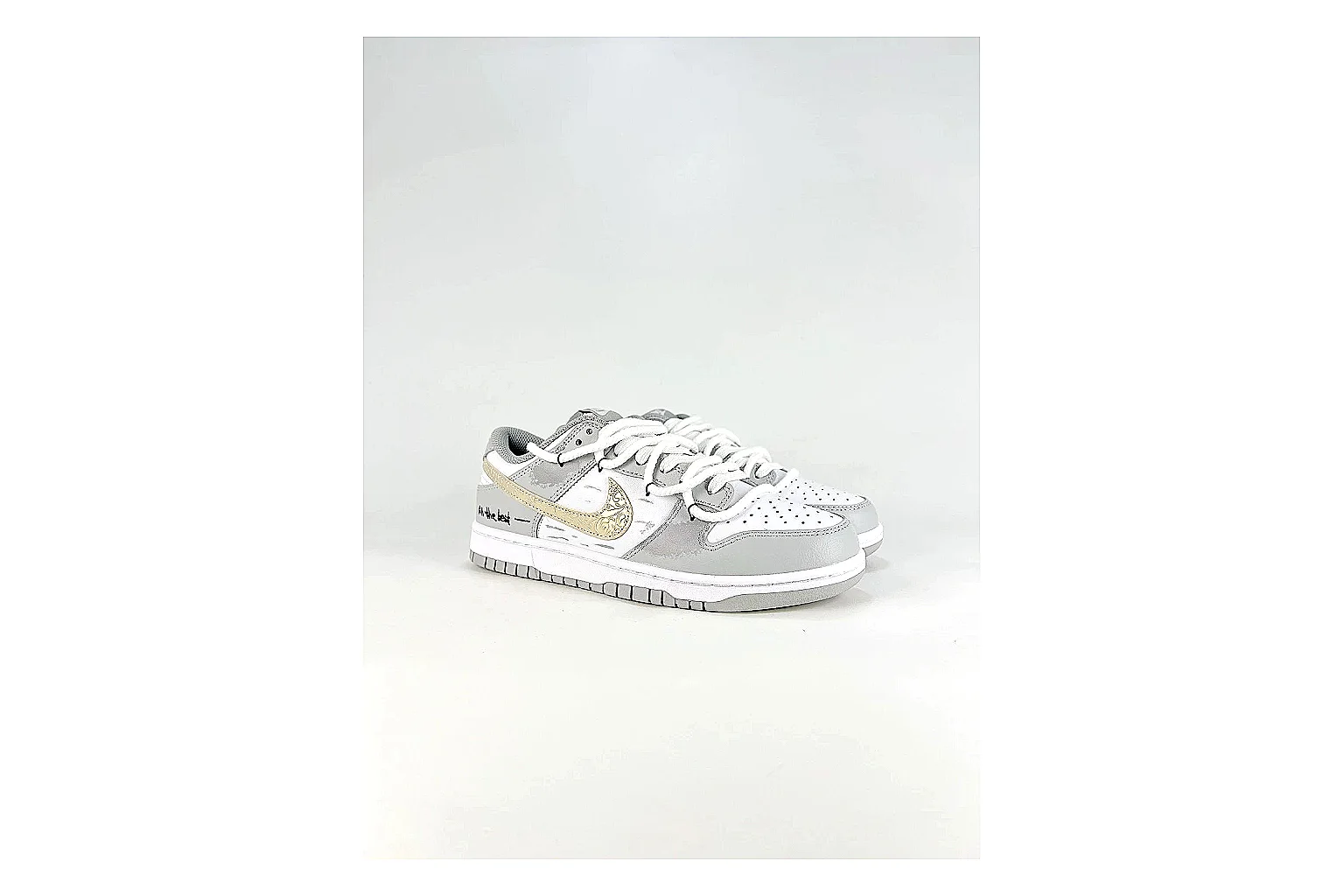Nike Silver Runner Silver Gold QC reference photo showing silver synthetic-mesh upper, gold accent details, modern runner shape, and cushioned sole thumbnail 6
