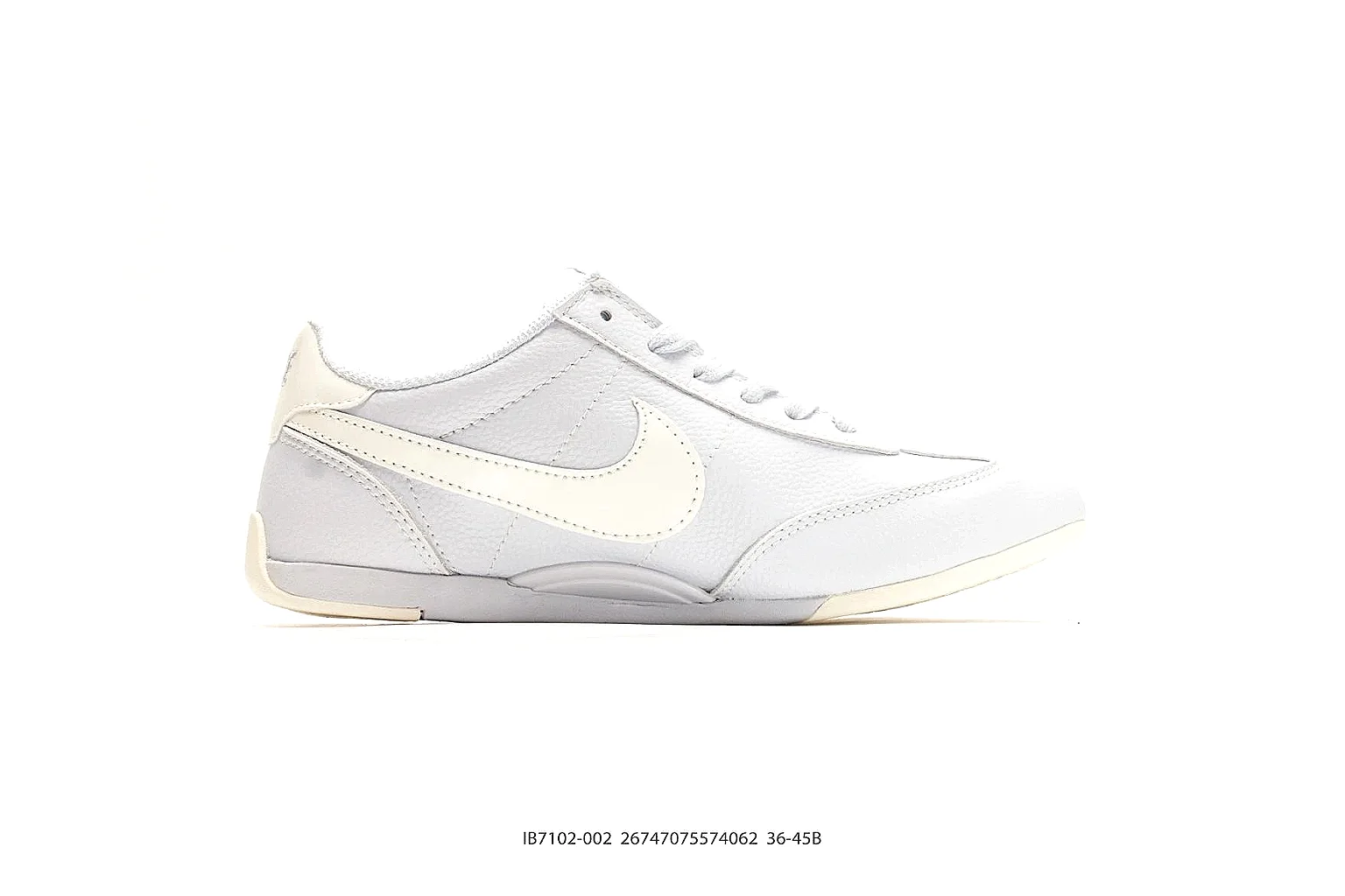 Nike Sprint White Cream Sneakers QC photo reference showing white cream low-top sneakers with leather texture, side-profile shape, upper panel lines, and outsole detail thumbnail 5
