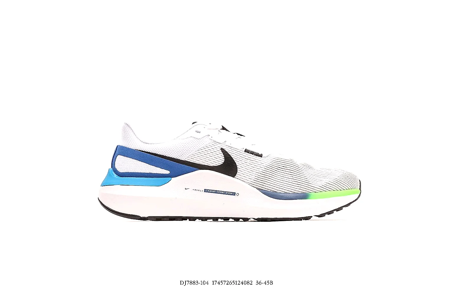 Nike Structure 25 white blue top outsole and heel QC angle reference thumbnail 2