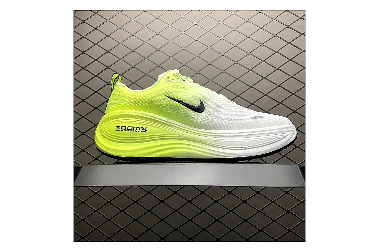 Nike Vomero Plus Volt White QC photo showing white volt vomero plus runner with mixed upper and runner shape thumbnail 6