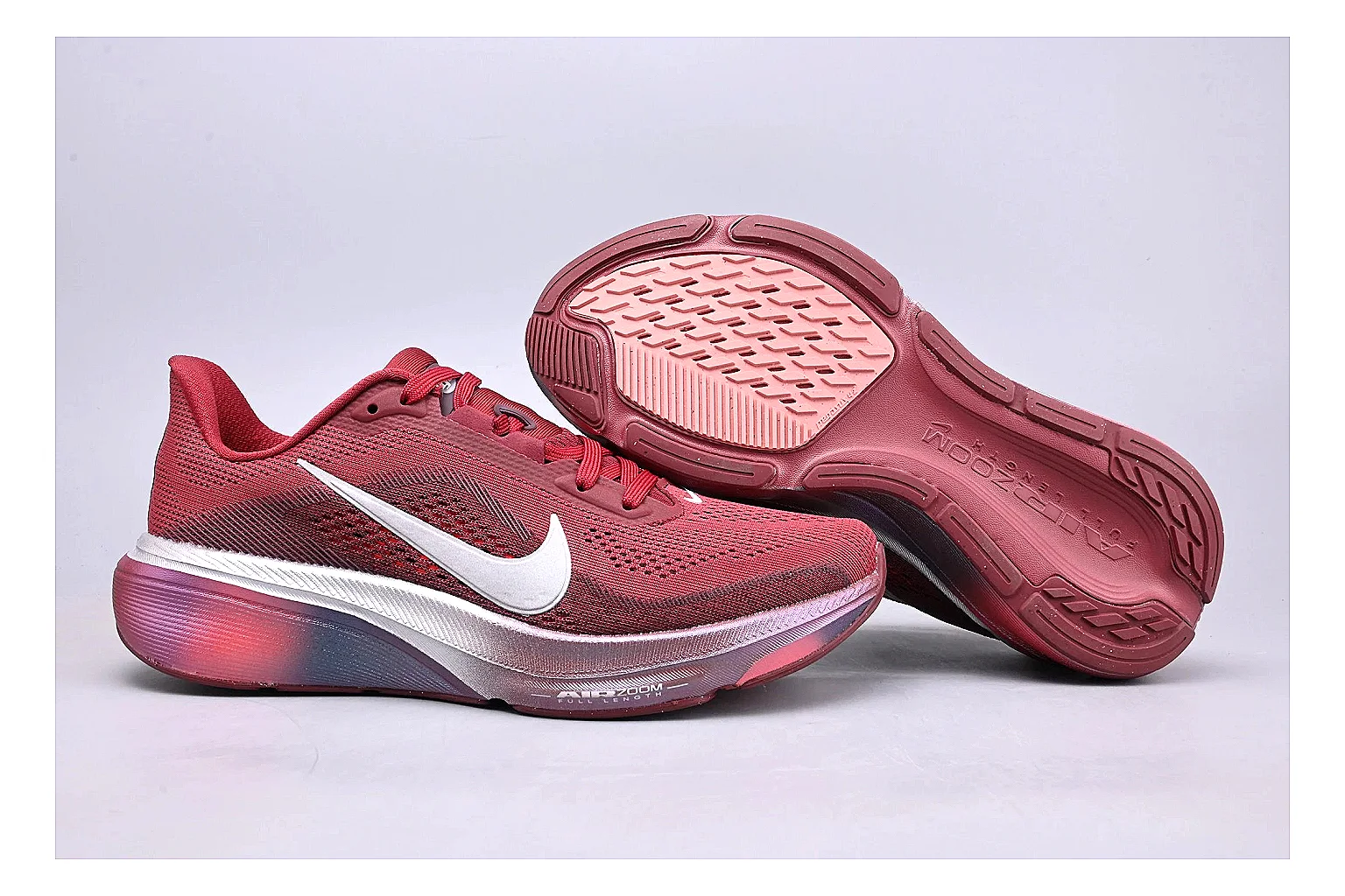 Nike Air Zoom Vomero Red Runner QC photo showing red vomero runner with mixed upper and runner shape thumbnail 4