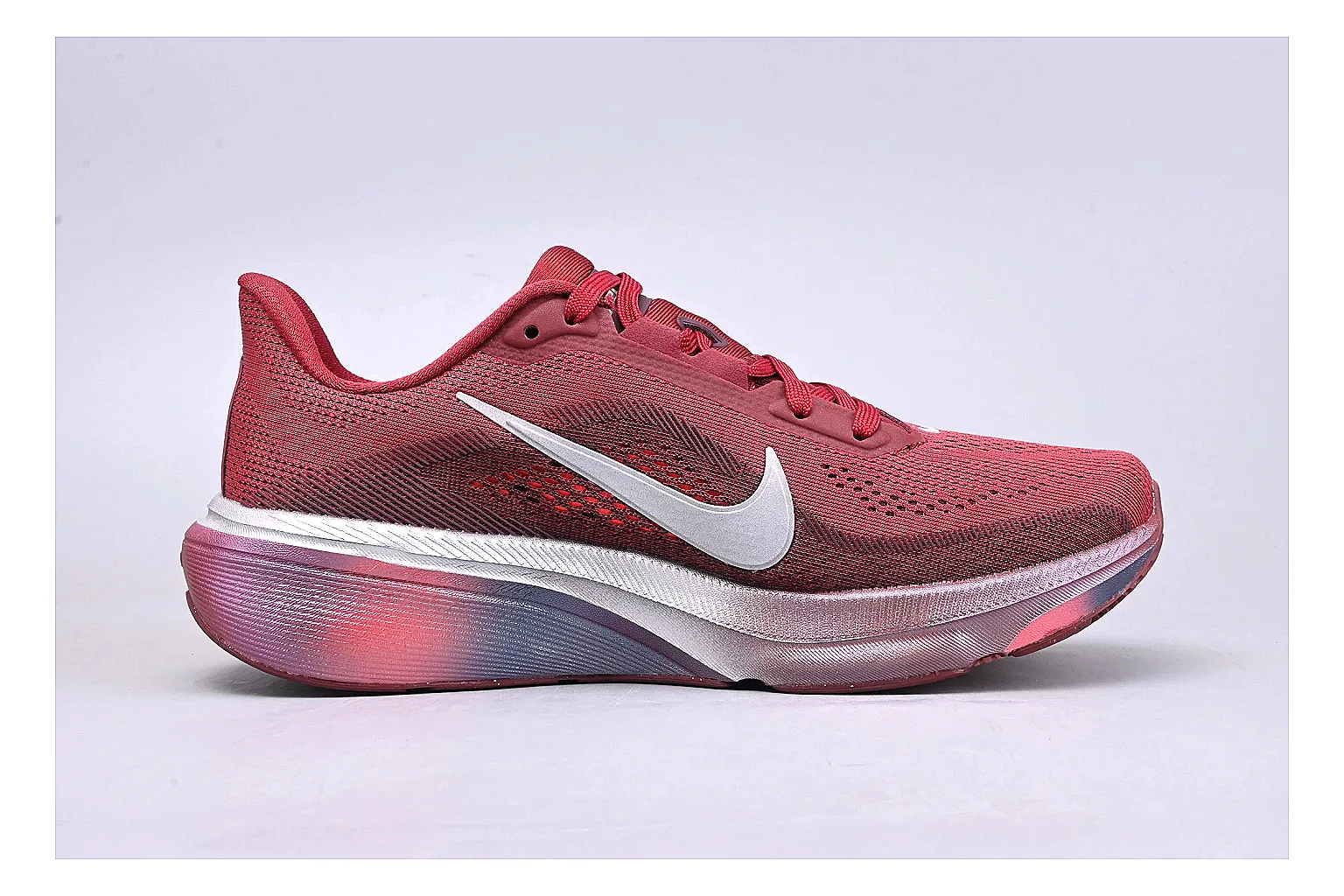 Nike Air Zoom Vomero Red Runner QC photo showing red vomero runner with mixed upper and runner shape thumbnail 5