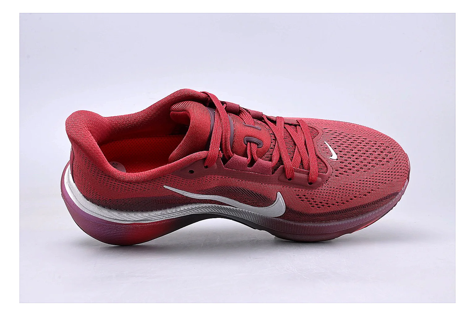 Nike Air Zoom Vomero Red Runner QC photo showing red vomero runner with mixed upper and runner shape thumbnail 6