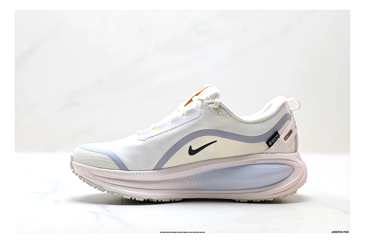Nike Vomero White Orange QC reference photo showing white mesh runner upper, orange accents, layered Vomero-style panels, and cushioned modern sole thumbnail 6