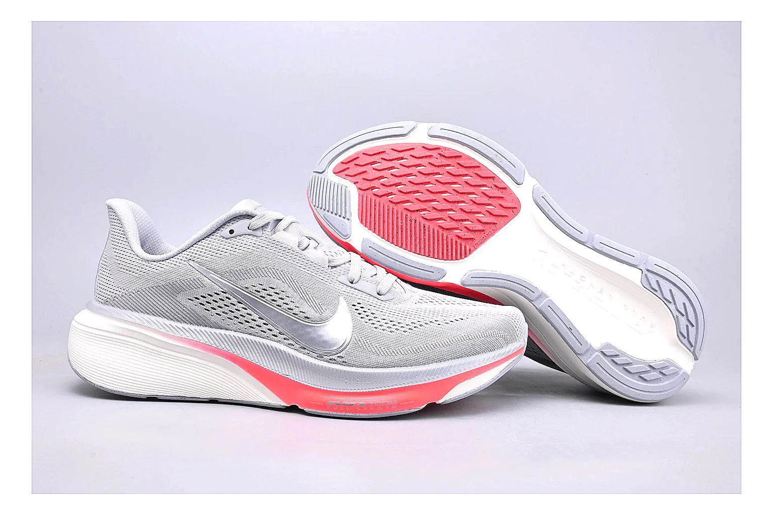 Nike Air Zoom Vomero White Pink QC photo showing white pink vomero runner with mixed upper and runner shape thumbnail 4
