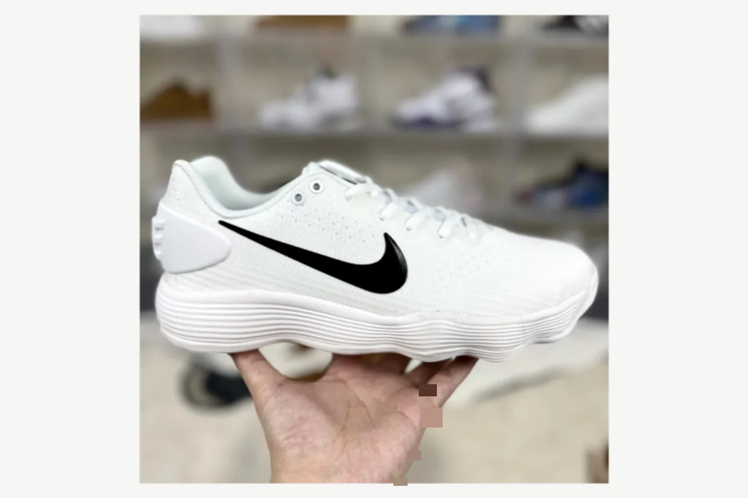 Nike White Black Swoosh Low Top QC photo reference SKU 1194923747