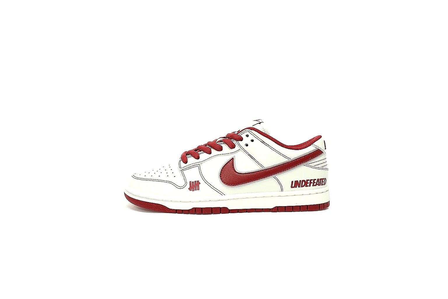 Kako QC Lab inspection photos for Nike White Burgundy Low Court Sneaker