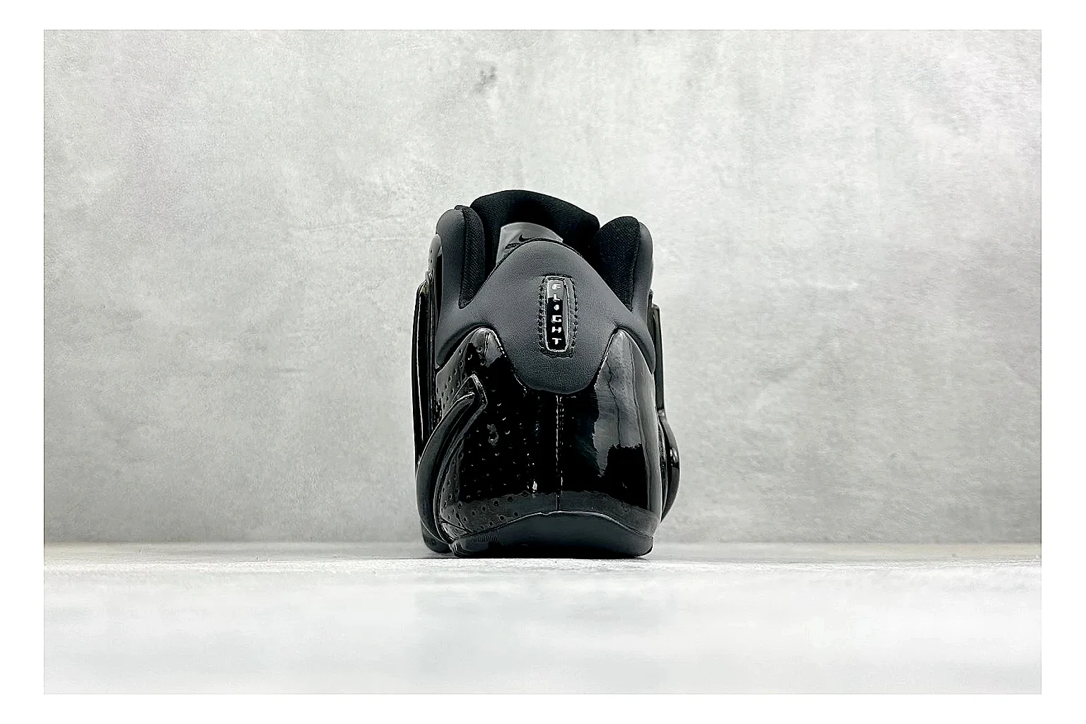 Nike Zoom Hyperflight Black QC reference photo showing glossy black basketball upper, sleek shell shape, subtle Swoosh detail, and sculpted court sole thumbnail 2