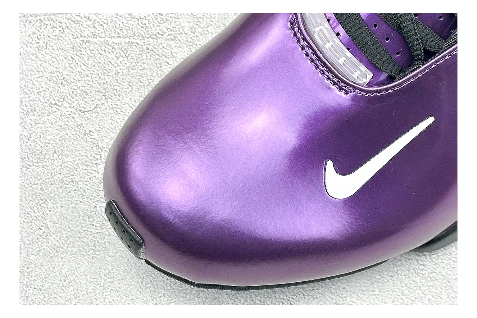Nike Zoom Hyperflight Purple QC reference photo showing glossy purple upper, high-shine basketball shell, sculpted midsole, and sleek court profile thumbnail 4