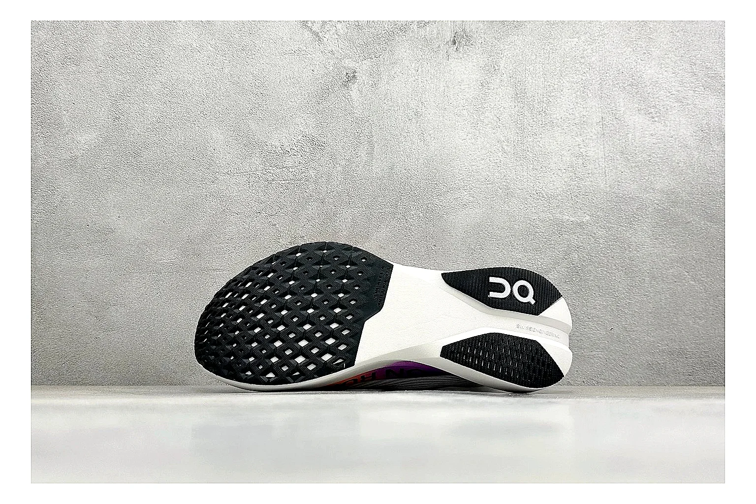 On Cloudboom White Peach QC reference photo showing white performance mesh, peach gradient accents, slim racing profile, and segmented CloudTec sole thumbnail 3