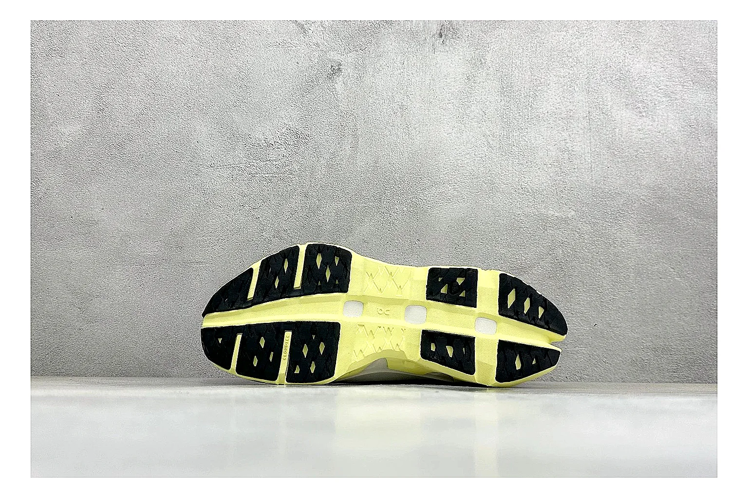 On Cloudmonster Lavender Lime QC reference photo showing lavender runner upper, lime accent hits, oversized CloudTec pod sole, and soft technical color mix thumbnail 3