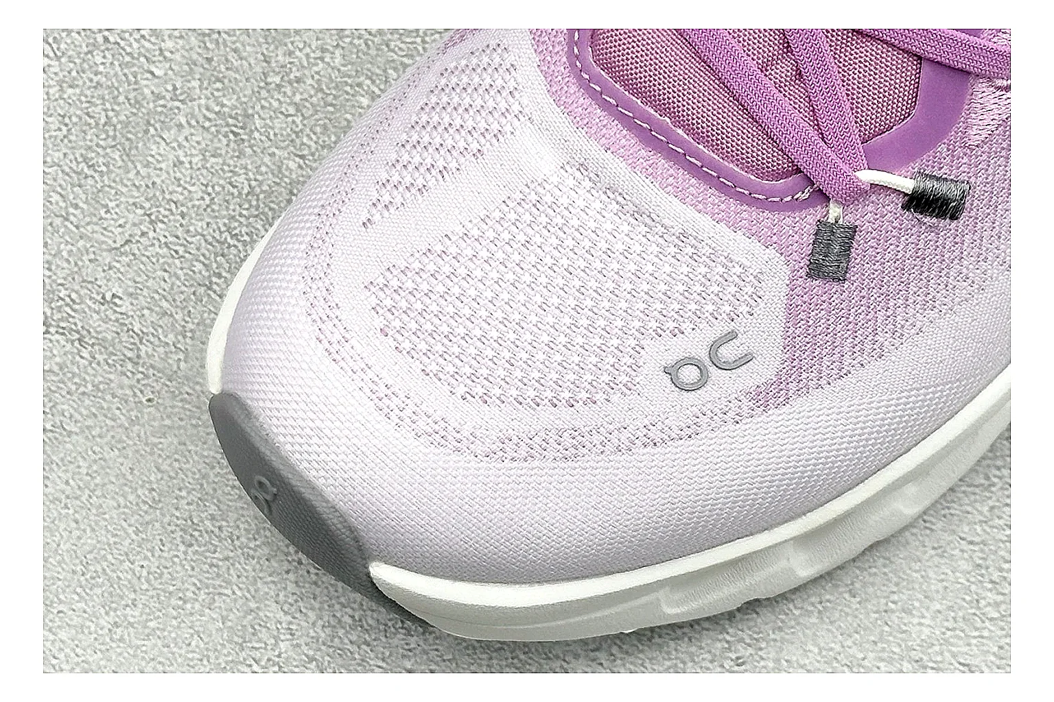 On Cloudtilt Pink QC reference photo showing pink knit-style upper, smooth CloudTec sole, tonal laces, and rounded lifestyle runner shape thumbnail 4