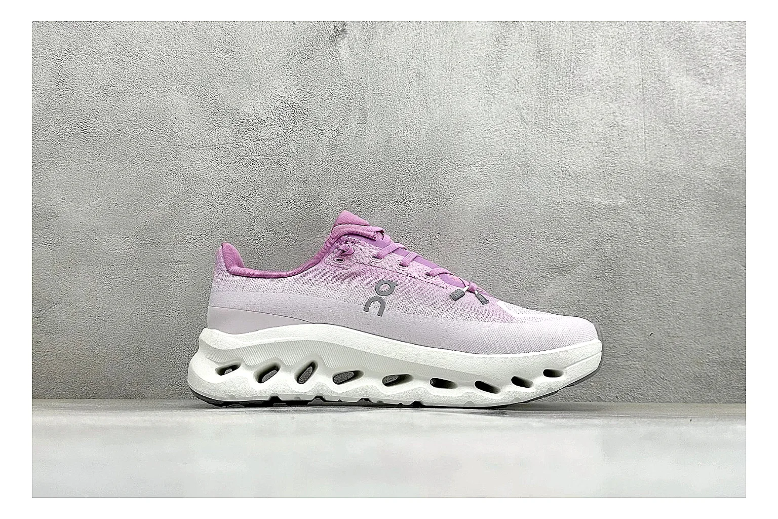 On Cloudtilt Pink QC reference photo showing pink knit-style upper, smooth CloudTec sole, tonal laces, and rounded lifestyle runner shape thumbnail 5