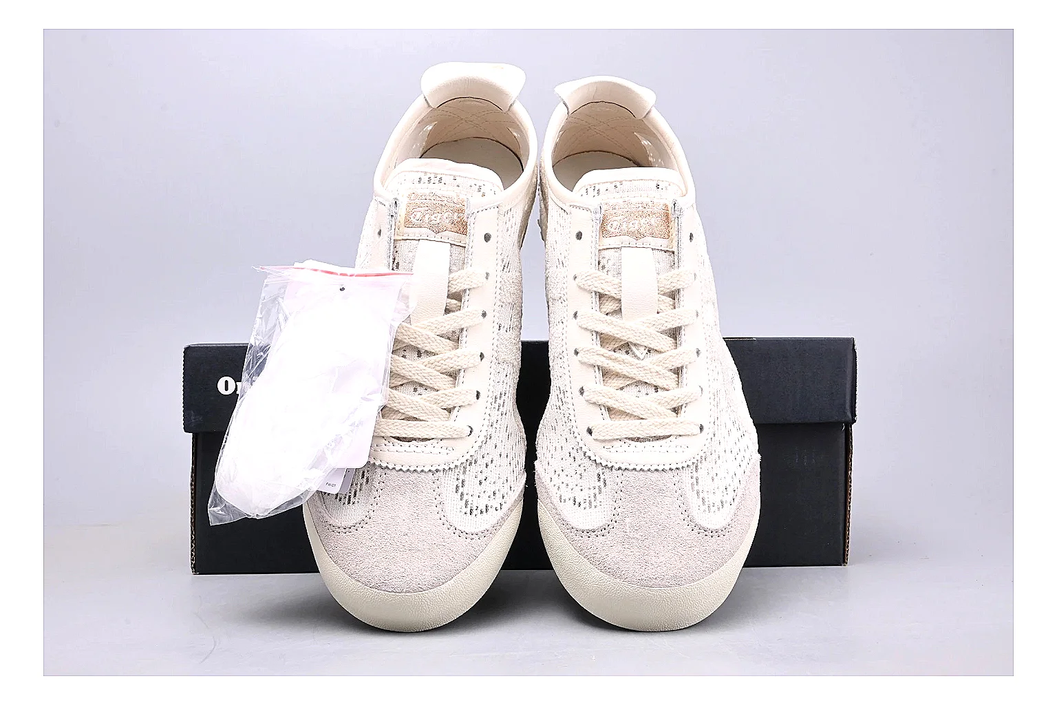 Onitsuka Tiger Mexico 66 Cream QC photo showing cream mexico 66 low-top with mixed upper and low top shape thumbnail 3