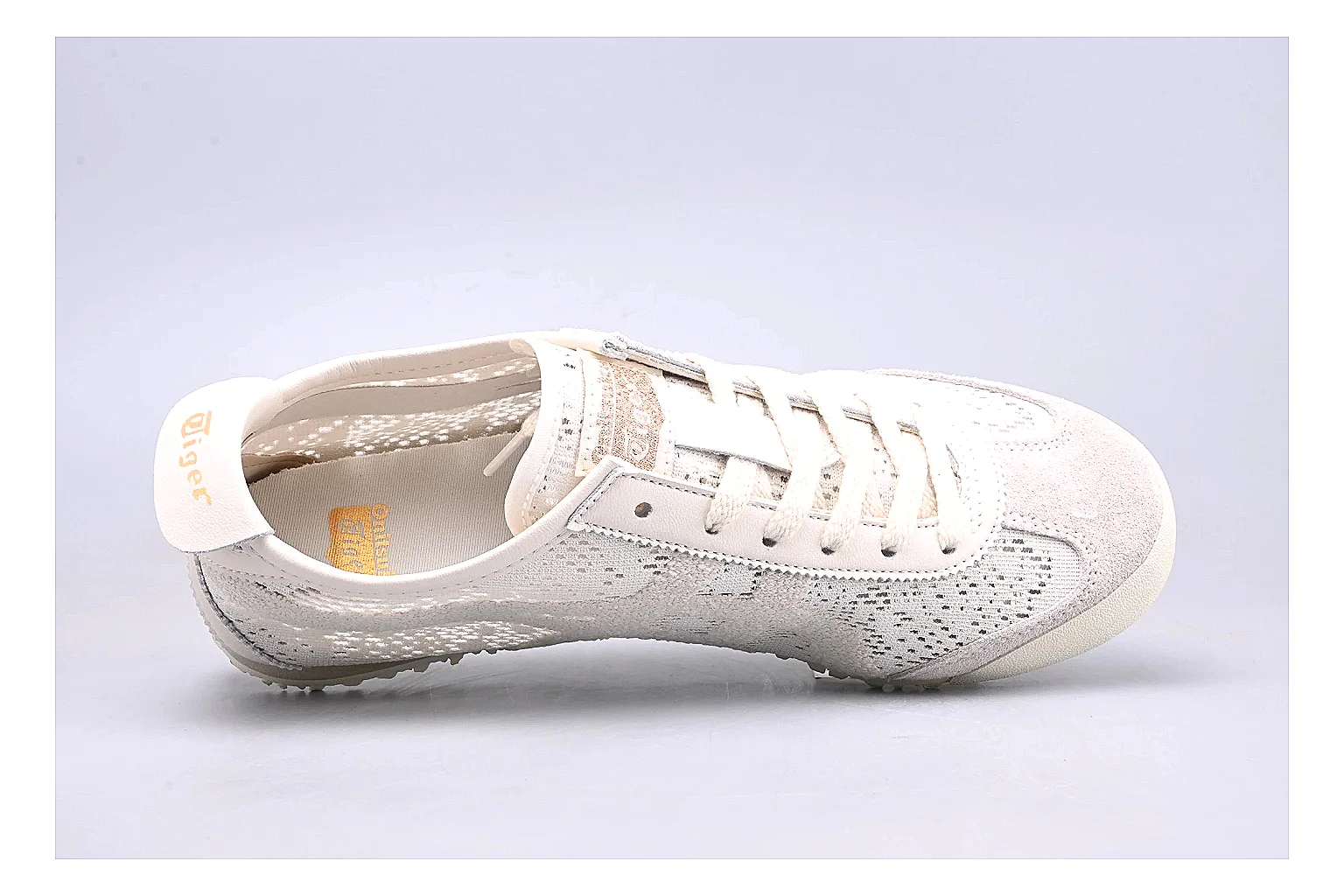 Onitsuka Tiger Mexico 66 Cream QC photo showing cream mexico 66 low-top with mixed upper and low top shape thumbnail 6