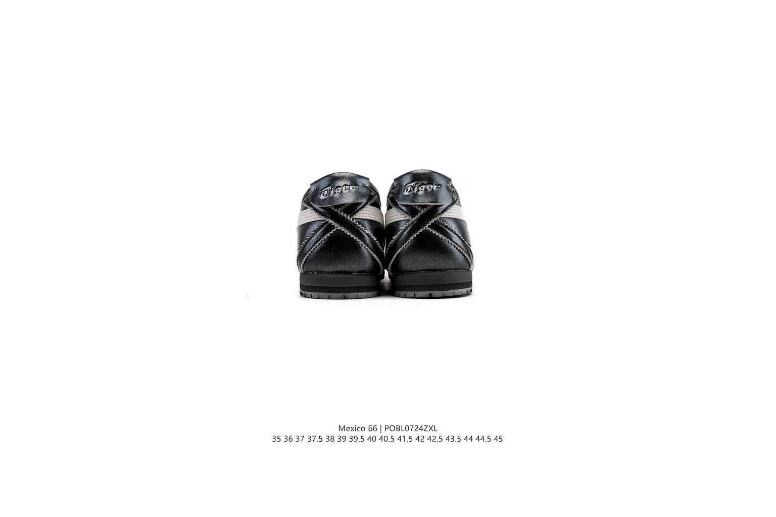 Onitsuka Tiger Mexico 66 Black Silver slim retro low top six photo view