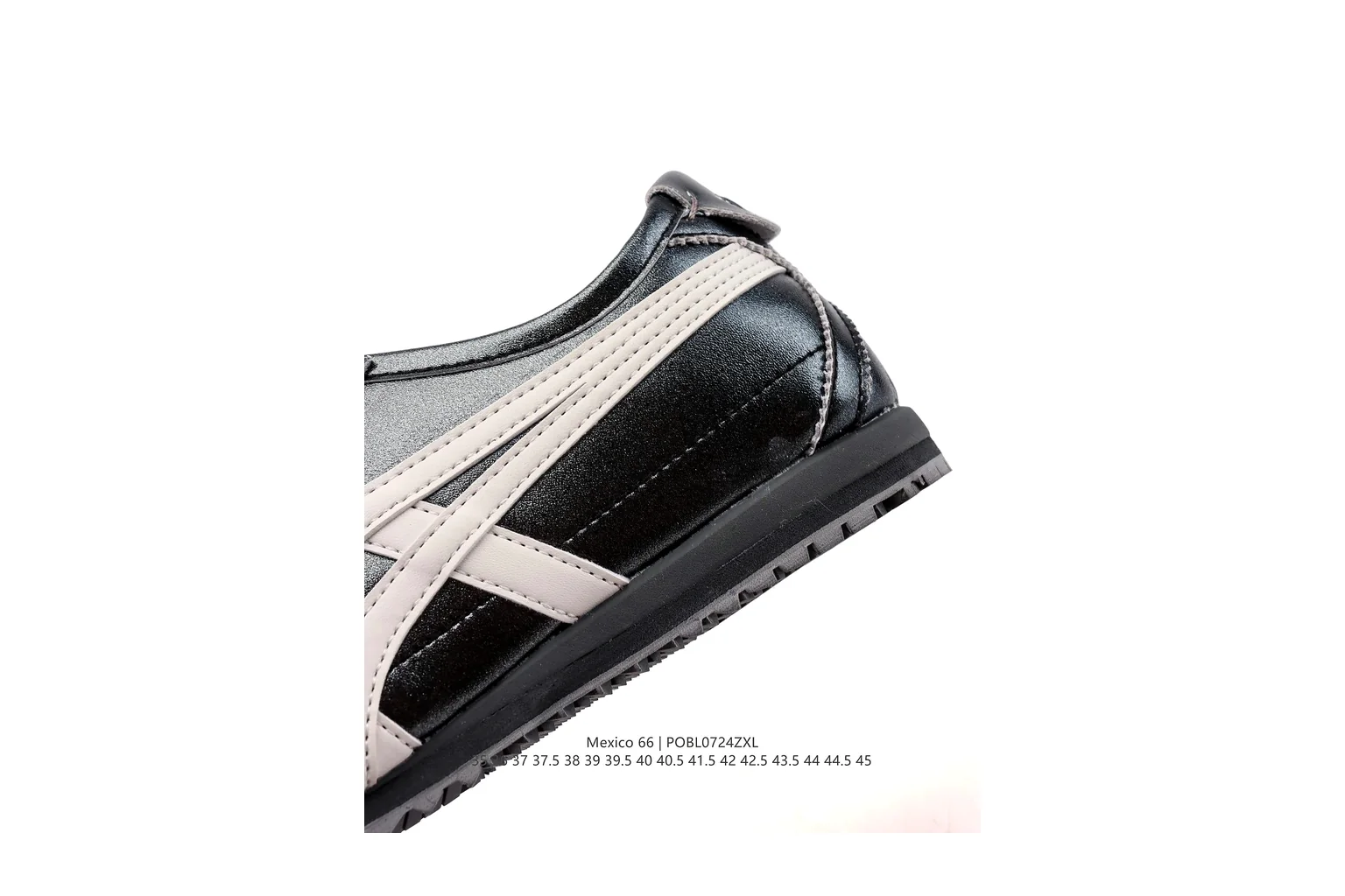 Onitsuka Tiger Mexico 66 Black Silver slim retro low top six photo view thumbnail 4