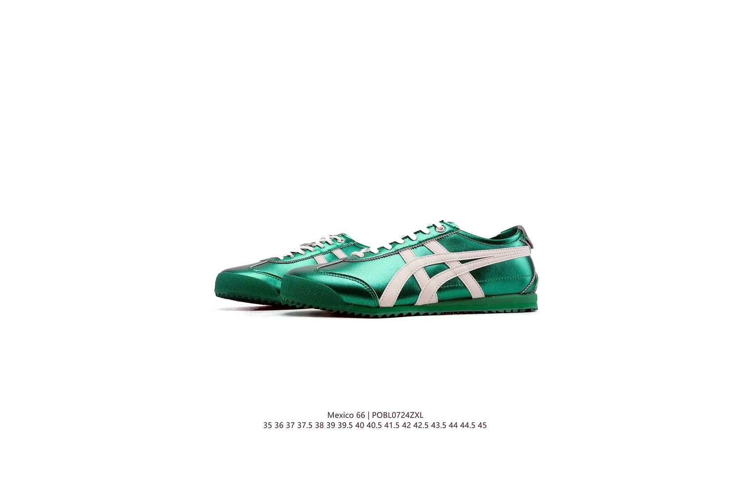 Onitsuka Tiger Mexico 66 Green White slim retro low top six photo view thumbnail 5