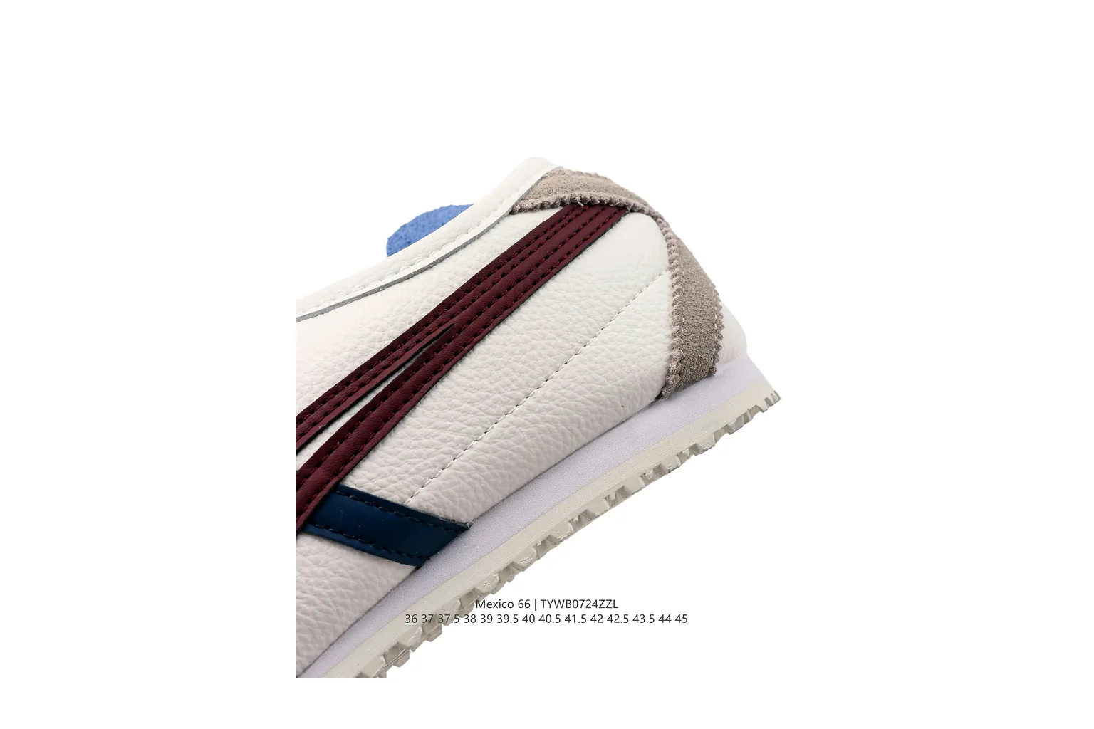 Onitsuka Tiger Mexico 66 White Navy Burgundy slim retro low top six photo view thumbnail 4