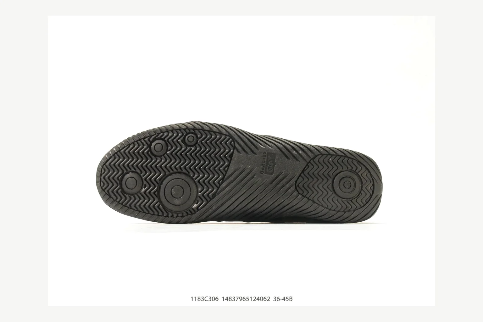 Onitsuka Tiger Black Low Sneaker QC photo showing black retro stripe low-top with mixed-material upper and low-profile shape