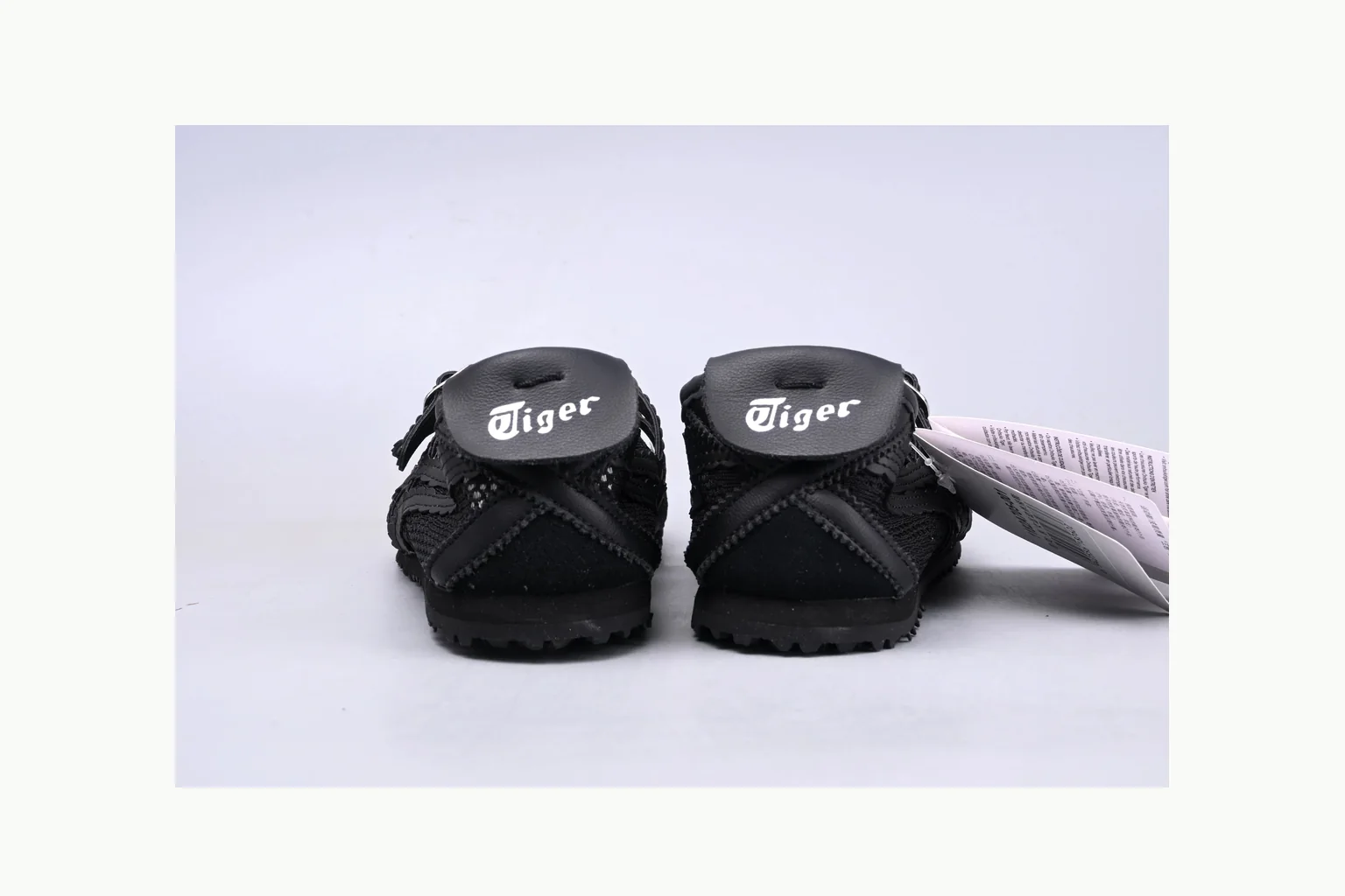 Onitsuka Tiger Black Leather Sneaker QC photo showing black black leather retro low-top with leather upper and low top shape thumbnail 2