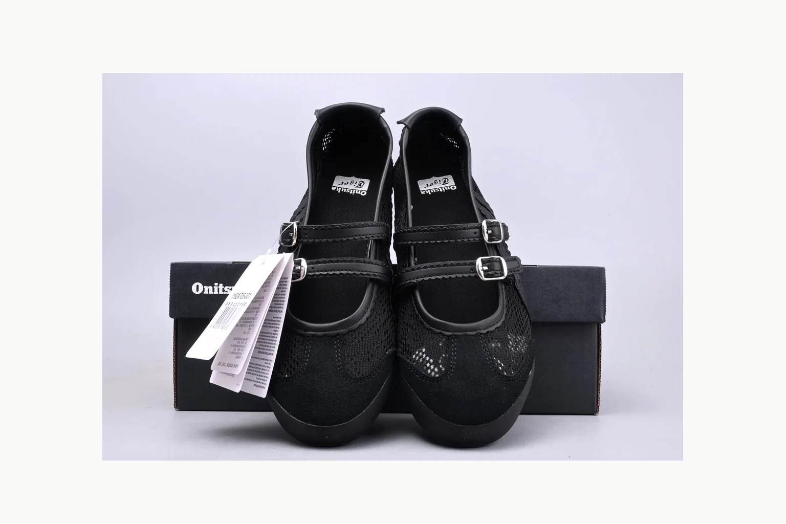 Onitsuka Tiger Black Leather Sneaker QC photo showing black black leather retro low-top with leather upper and low top shape thumbnail 3