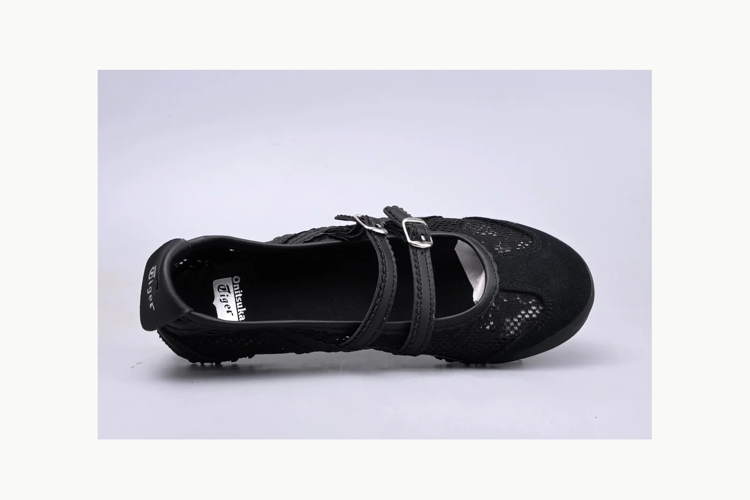 Onitsuka Tiger Black Leather Sneaker QC photo showing black black leather retro low-top with leather upper and low top shape thumbnail 6