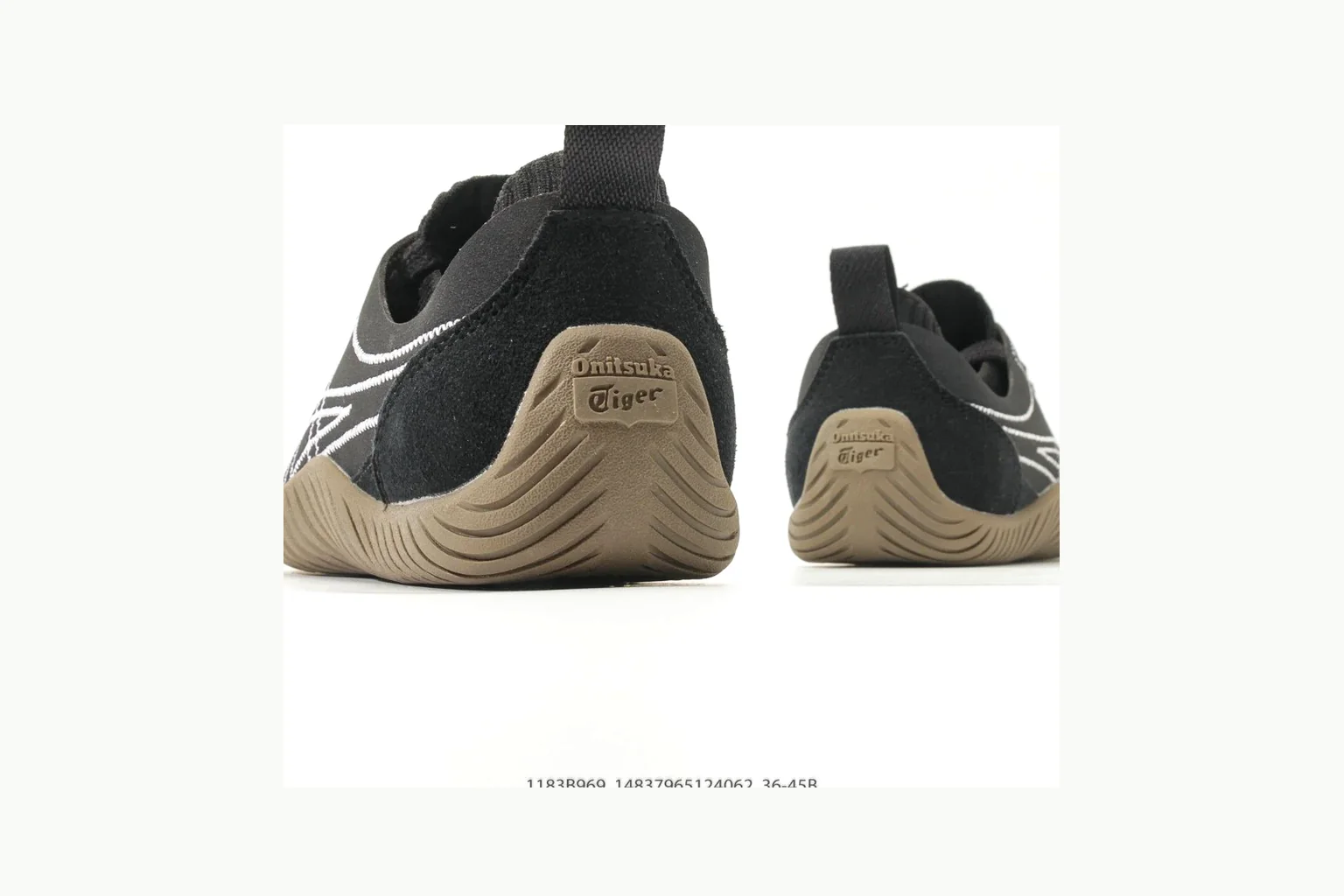 Onitsuka Tiger Black Gum Sneaker QC photo showing black gum black gum retro low-top with mixed upper and low top shape thumbnail 4