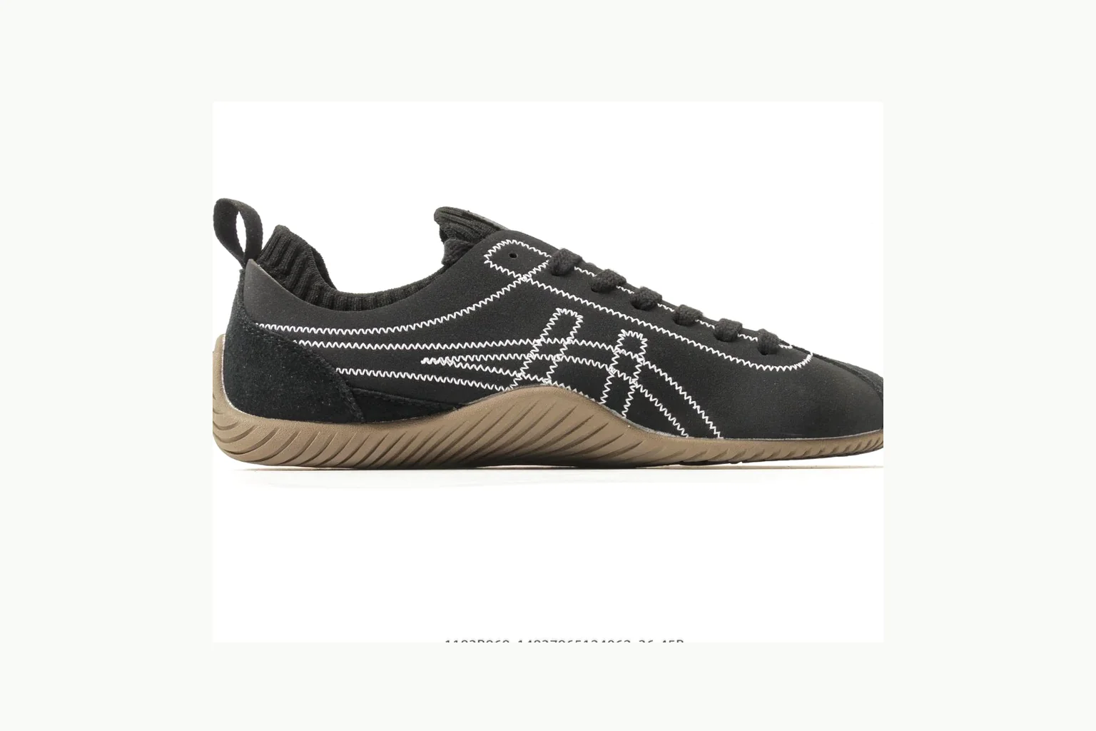 Onitsuka Tiger Black Gum Sneaker QC photo showing black gum black gum retro low-top with mixed upper and low top shape thumbnail 5