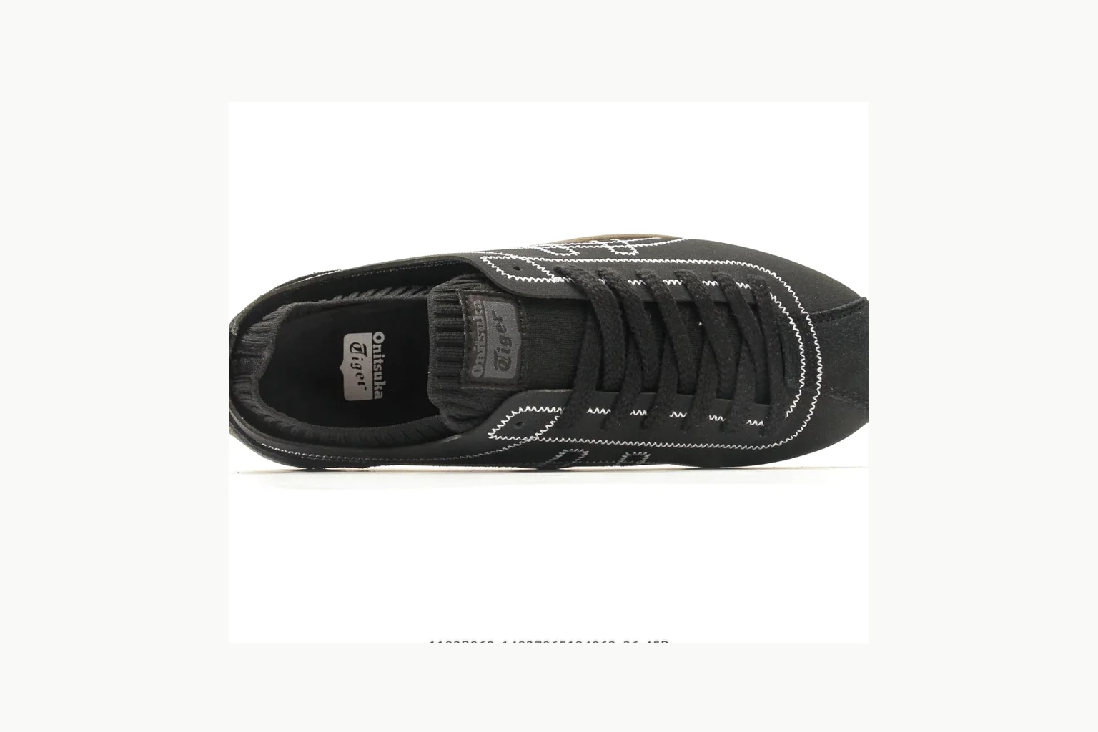 Onitsuka Tiger Black Gum Sneaker QC photo showing black gum black gum retro low-top with mixed upper and low top shape thumbnail 6