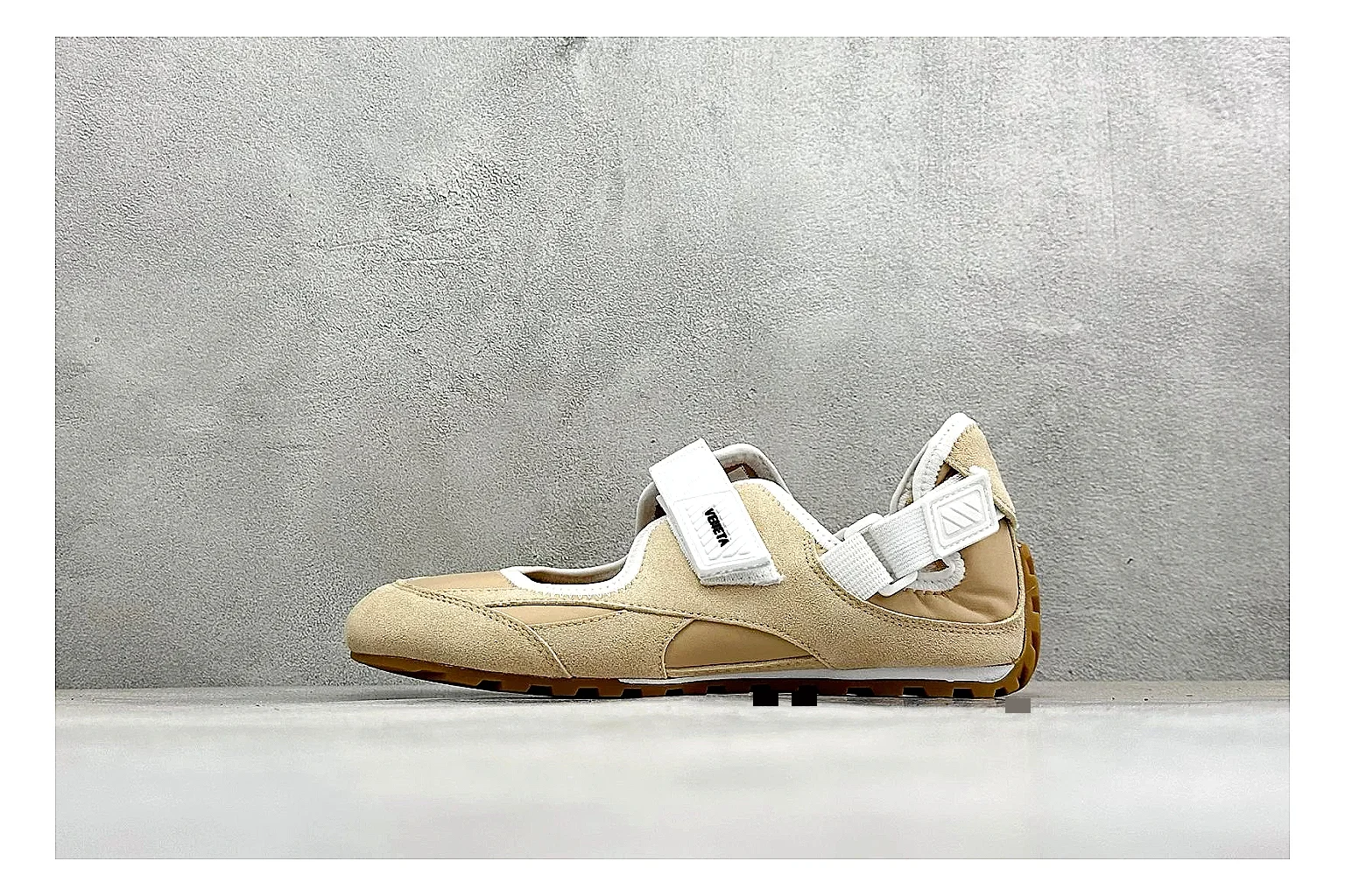 Onitsuka Tiger Mexico 66 Beige Mary Jane QC reference photo showing beige low sneaker body, slim Mary Jane strap, Onitsuka side stripes, and flat retro sole