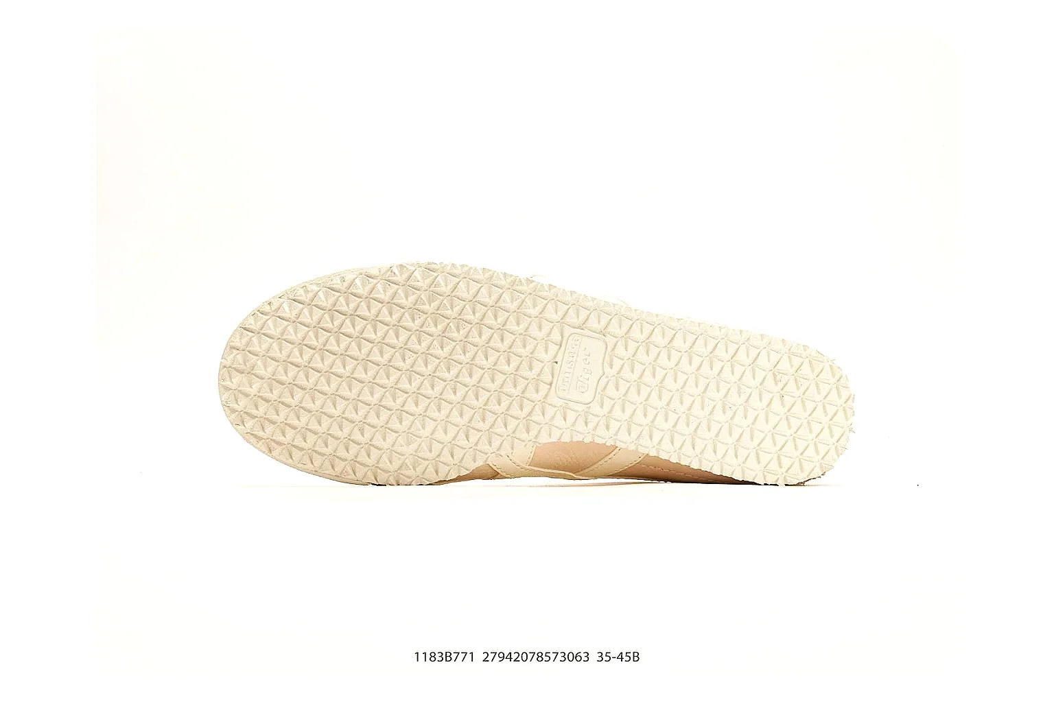 Onitsuka Tiger Mexico 66 Cream Yellow Sneakers QC photo reference showing cream yellow low-top sneakers with leather texture, side-profile shape, upper panel lines, and outsole detail thumbnail 3